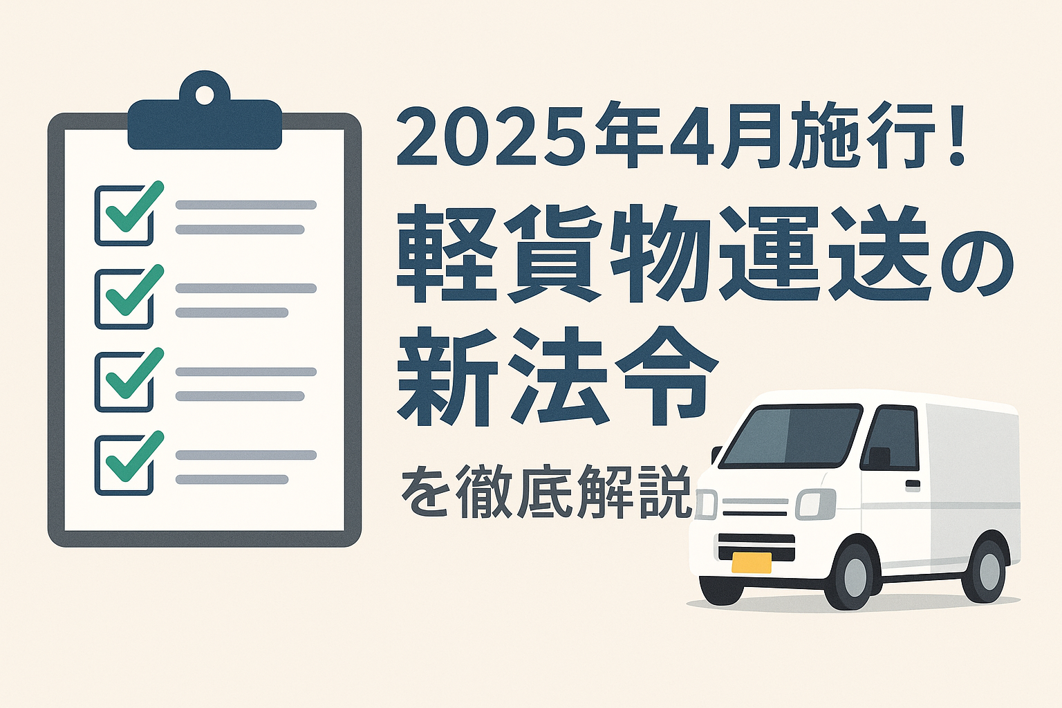 2025年4月施行!軽貨物運送事業の新法令を徹底解説
