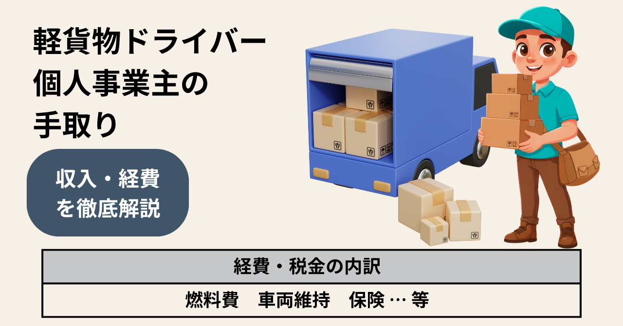 軽貨物ドライバー個人事業主の手取りは？収入・経費を徹底解説